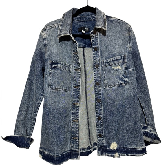 Kut from the Kloth Jackets & Blazers - Kut From The Kloth NWT Denim Jean Joni Shirt Jacket Coat Medium Distressed Worn‎